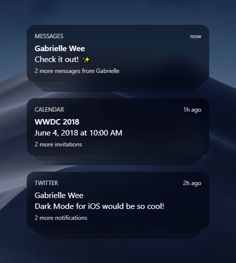 iOS 12 Dark Mode Notifications